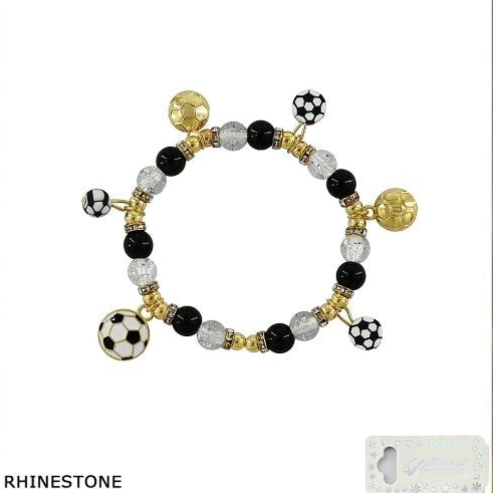 Elevate Your Game Day Style: Soccer Fan Charm Bracelet (BRC-43758M)