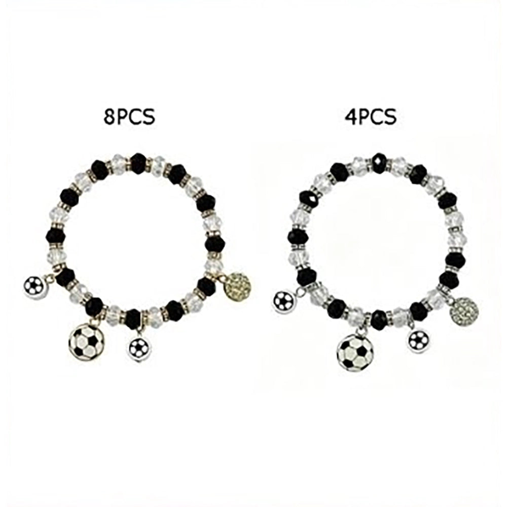 Soccer Charm Bracelet with Crystal Rhinestones (BRC-43759M)