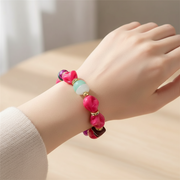 Multi-Color Irregular Gemstone & Rhinestone Stretch Bracelet Set (BRC-43760S)
