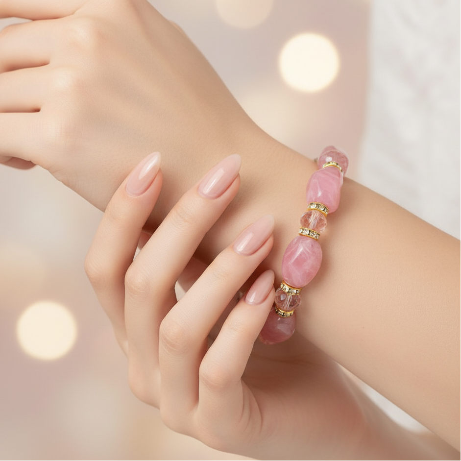 Elegant Crystal & Rhinestone Beaded Stretch Bracelet - Fashion Jewelry Accessory (BRC-43765S)