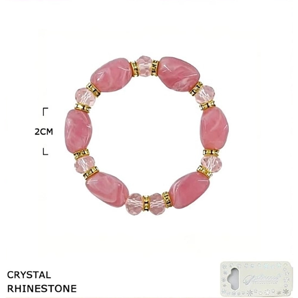 Elegant Crystal & Rhinestone Beaded Stretch Bracelet - Fashion Jewelry Accessory (BRC-43765S)