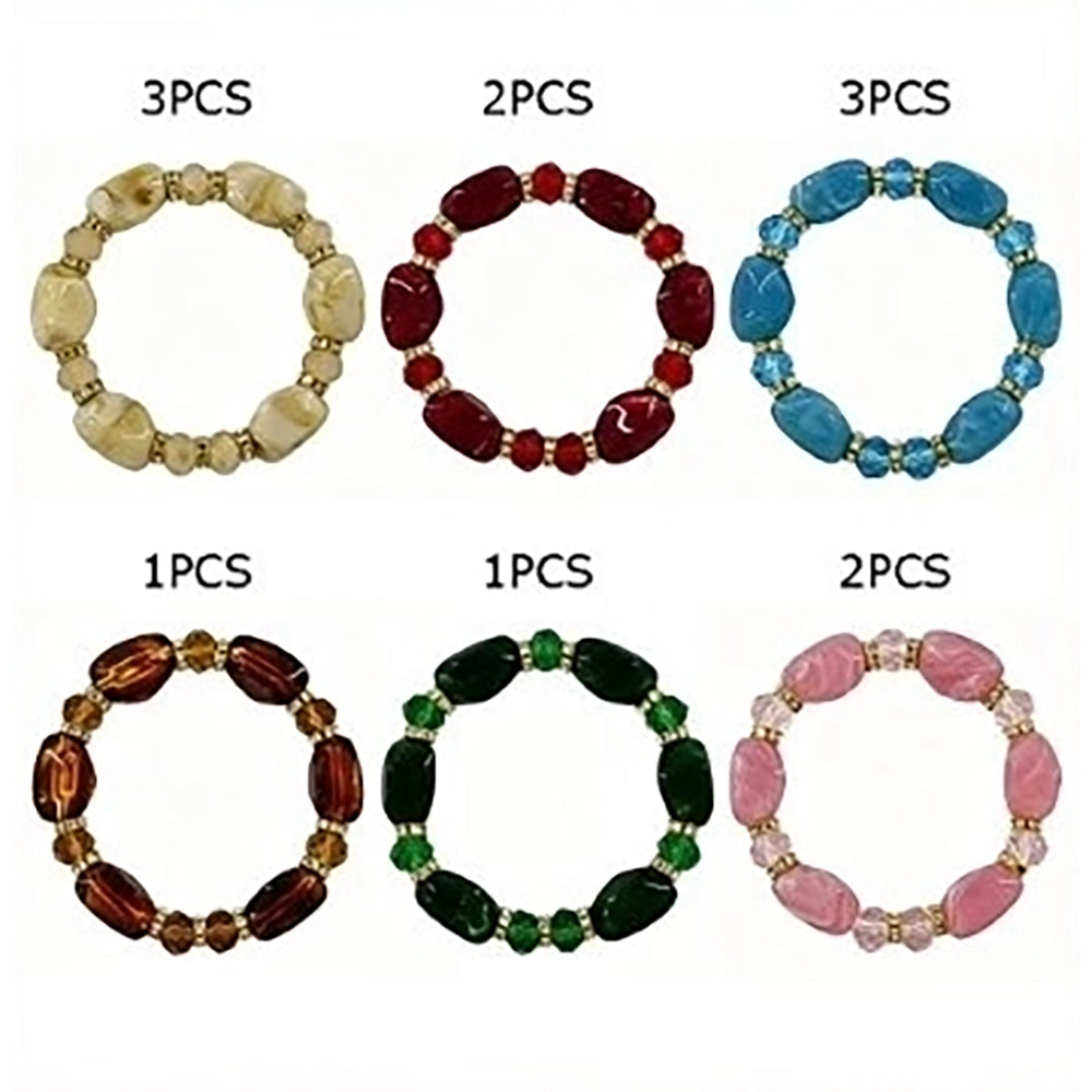 Elegant Crystal & Rhinestone Beaded Stretch Bracelet - Fashion Jewelry Accessory (BRC-43765S)