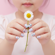 Adorn Kids Girl 12-Piece Cute Cartoon Press-On Nails for Kids - 6 Stylish Designs, Easy Application BT06
