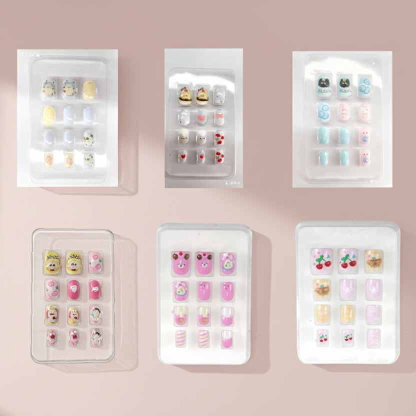 Kid's Press-On Nails – Cute Cartoon & Pastel Nail Art Set (BT10)