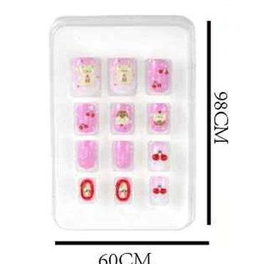 Adorn Girl Kids Press-On Nail Set - 12 Piece Cute DIY Manicure Kit with Floral & Animal Designs (BT13)