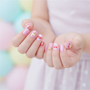 Adorn Girl Kids Press-On Nail Set - 12 Piece Cute DIY Manicure Kit with Floral & Animal Designs (BT13)