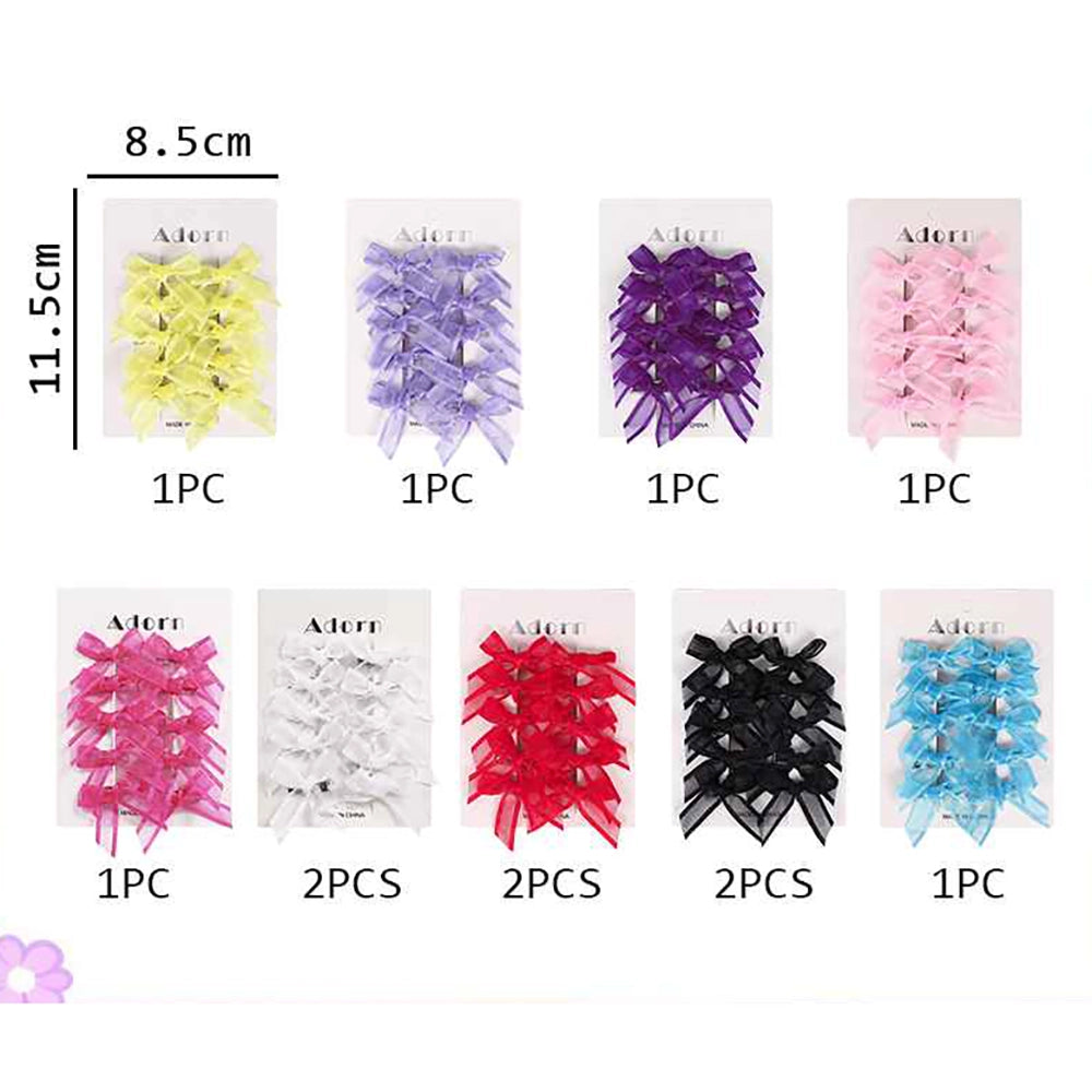 Mini Organza Ribbon Bow Hair Clips Set, 4.5cm Sheer Mesh Hair Bows for Girls and Women, Colorful Ribbon Barrettes, Coquette Aesthetic Hair Accessories (BW03A)