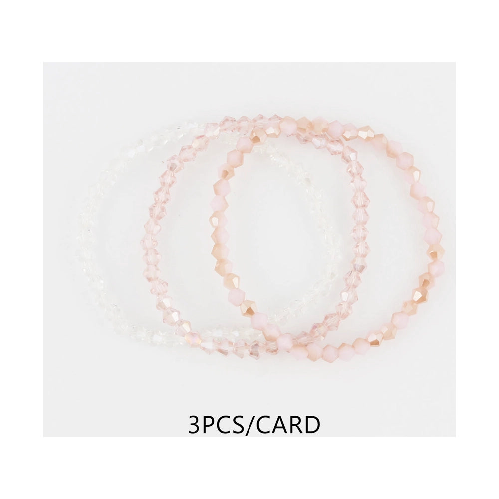 Faceted Crystal Beaded Bracelet Set - Stackable Stretch Bracelets (CB2188A)