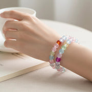 Pastel Crackle Acrylic Bead Stretch Bracelet Set – Colorful Iridescent Beaded Jewelry for Women