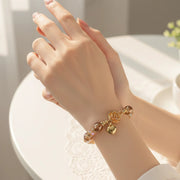 Rose & Heart Charm Beaded Stretch Bracelet Assortment – 12pc(CB2317)