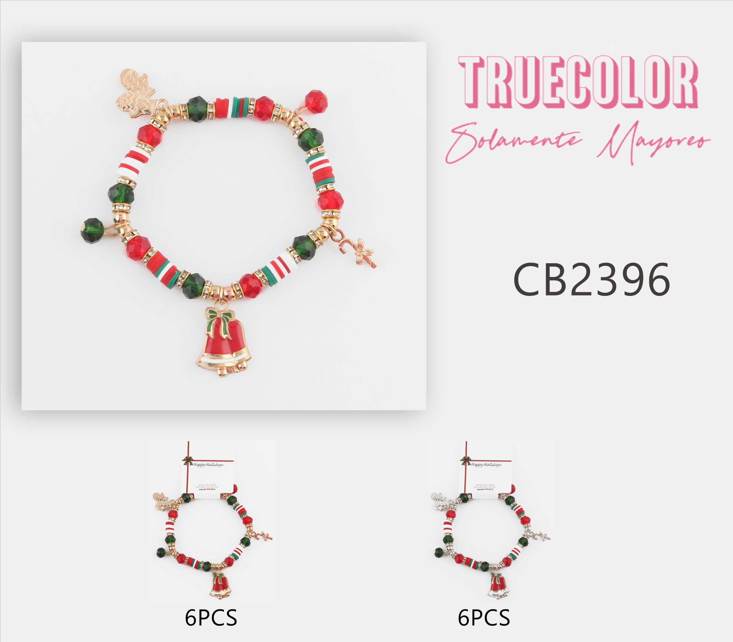 Jingle Bells Christmas Beaded Bracelet | Festive Holiday Jewelr