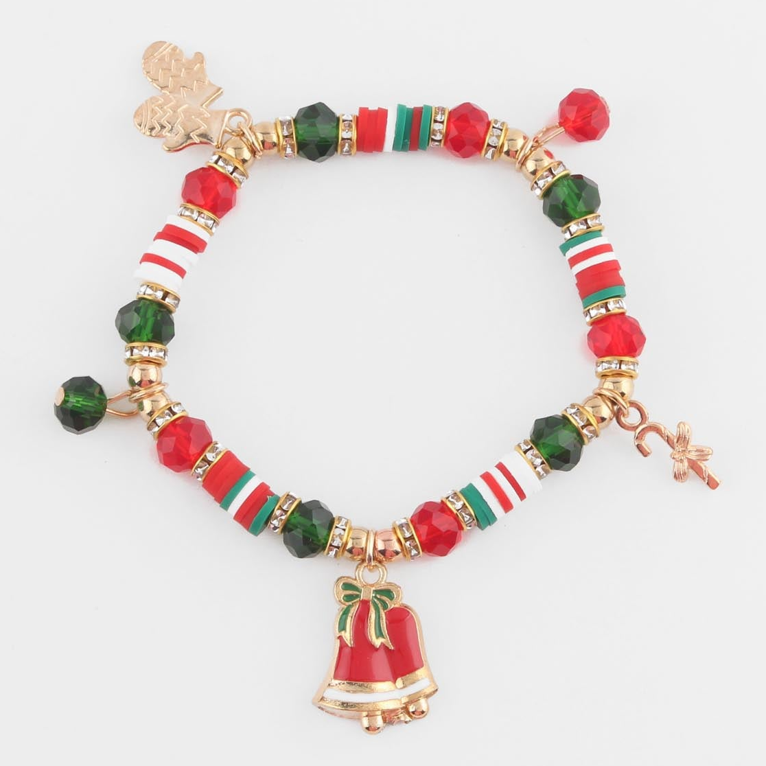 Jingle Bells Christmas Beaded Bracelet | Festive Holiday Jewelr