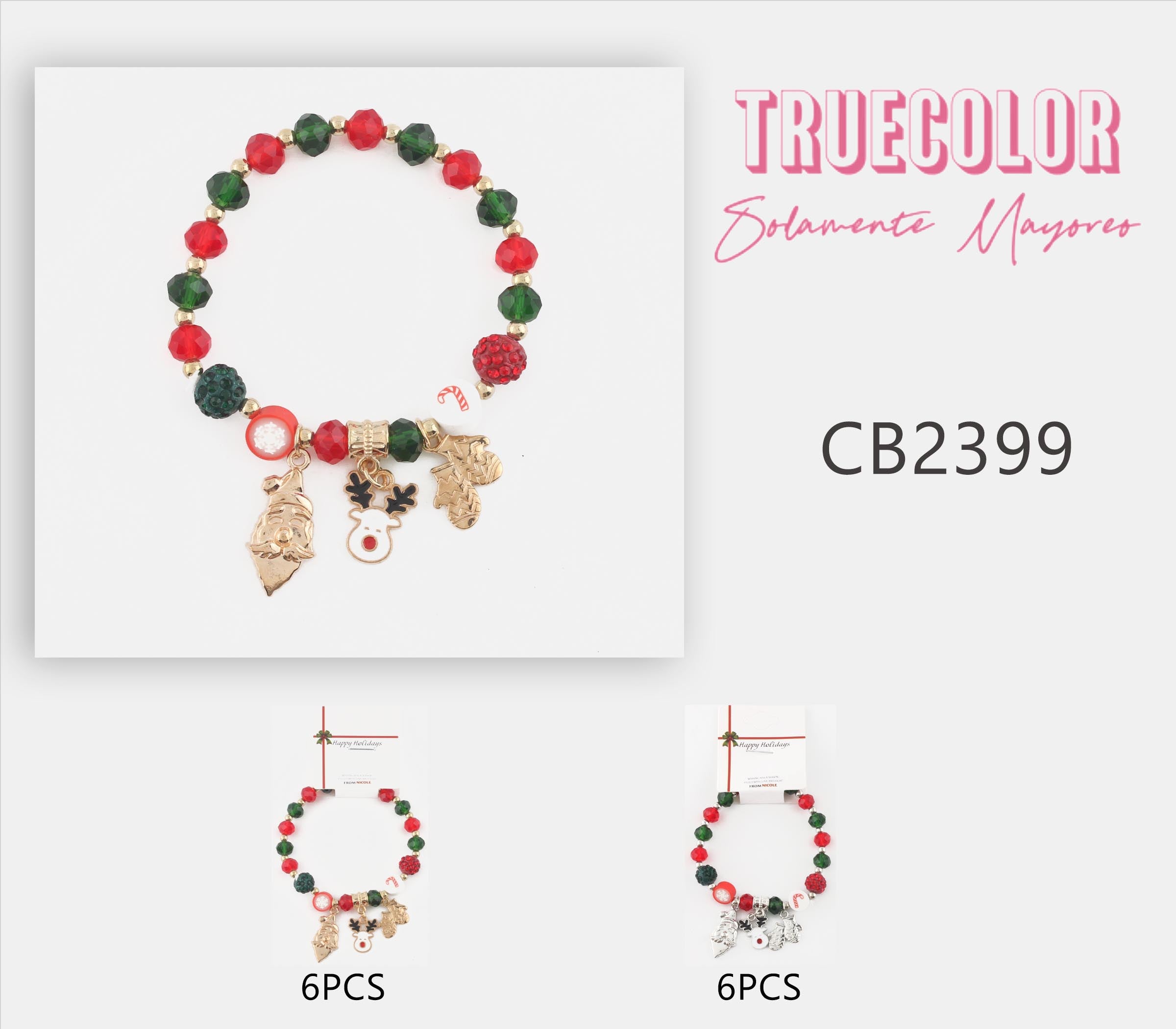 Sparkling Holiday Charm Bracelet | Christmas Beaded Jewelry