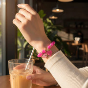 Sweet Valentine Beaded Charm Bracelet – Rose & Heart Edition