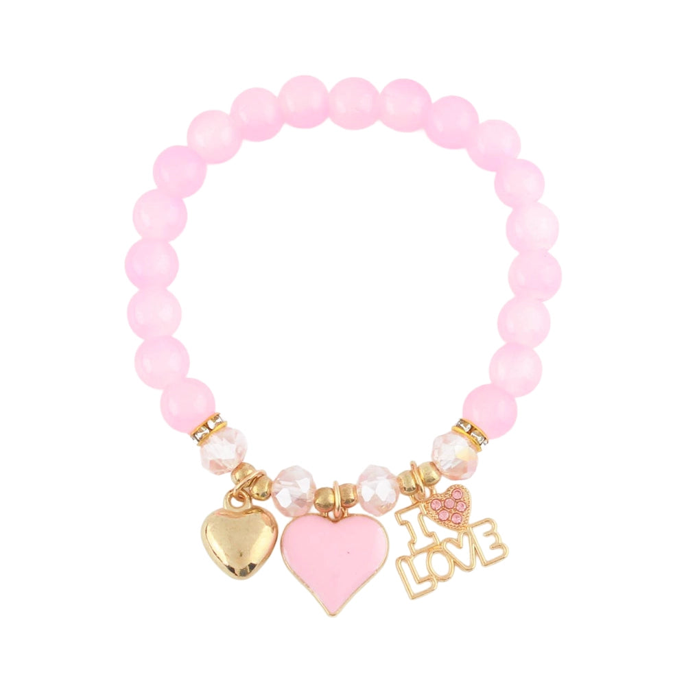 Sweetheart "I LOVE" Beaded Charm Bracelet – The Perfect Valentine’s Gift