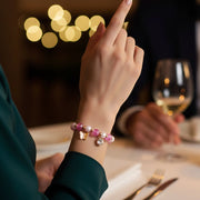 Whimsical Heart Clover Butterfly Beaded Charm Bracelet (CB2574D)