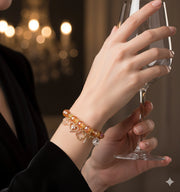 Boho Beaded Charm Bracelet with Heart & Key Charms | Dainty Stackable Stretch Bracelet in 12 Colors