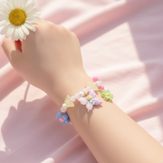Kids’ Butterfly & Flower Beaded Bracelet Set – Colorful Elastic Charm Jewelry for Girls (CB2726)