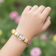 Kids’ Flexible Coiled Charm Bracelet – Gold & Silver Tone with Butterfly and Star Charms (12pc) (CB2901)