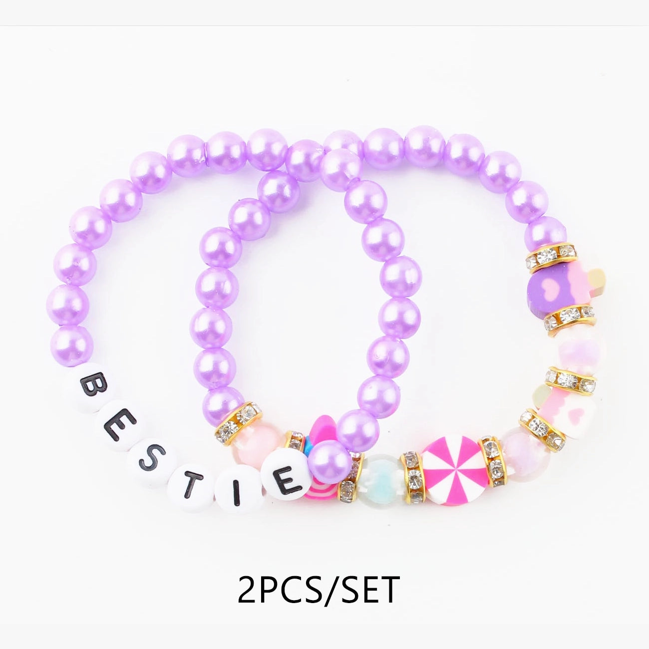 "BESTIE" Beaded Friendship Bracelet Sets – Colorful Charm Jewelry CB2952