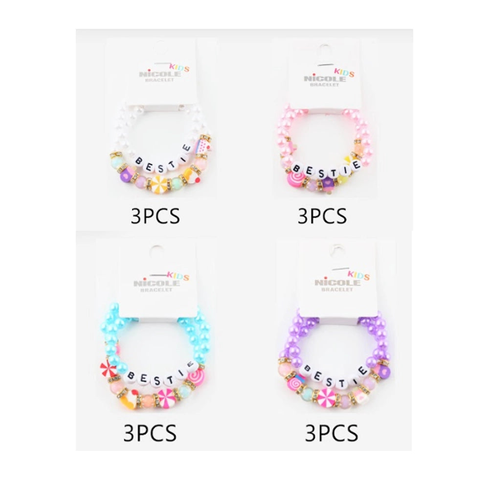 "BESTIE" Beaded Friendship Bracelet Sets – Colorful Charm Jewelry CB2952