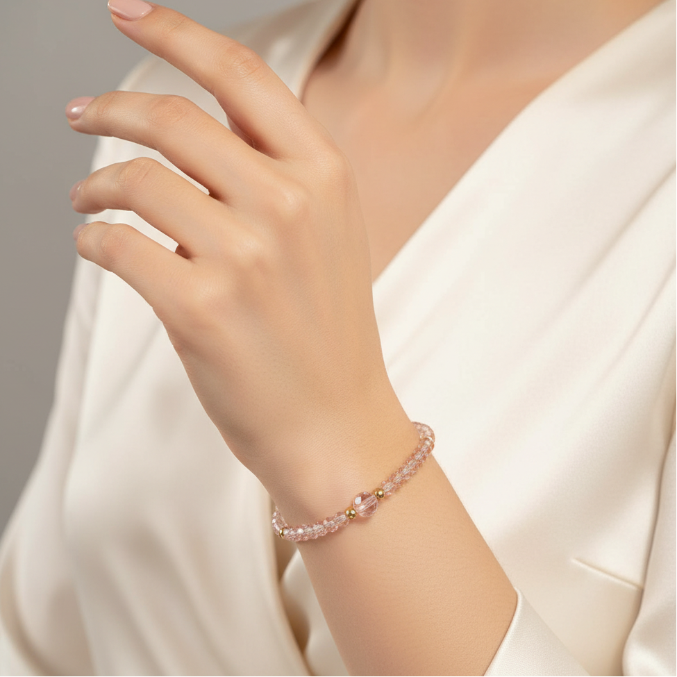 Handmade Glass Bead Bracelet Set – Genuine Crystal Collection, Adjustable Beaded Anklet/Bracelet Pack 12pcs (CB3009)