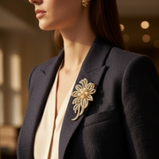 Elegant Crystal Floral Brooch Pin – Nicole Catena Design (CC1066)