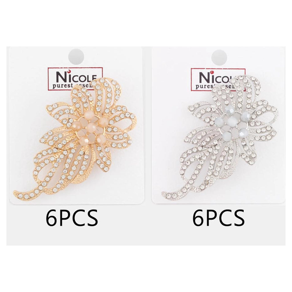 Elegant Crystal Floral Brooch Pin – Nicole Catena Design (CC1066)