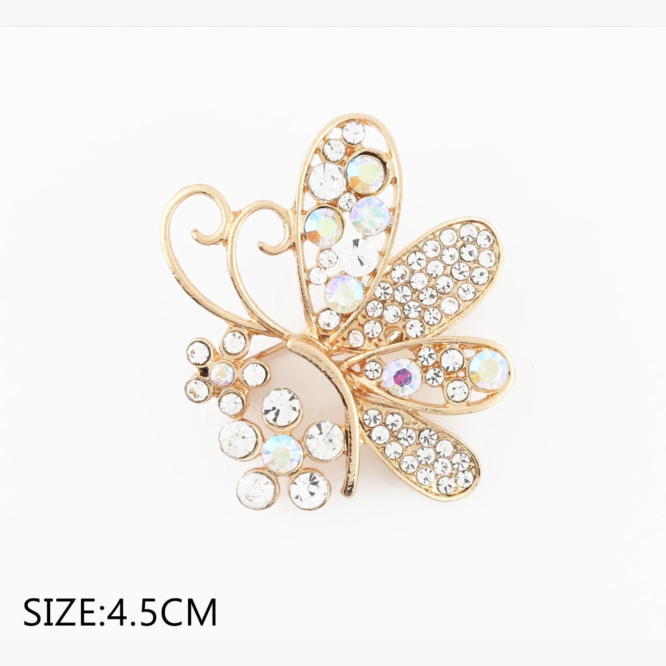 Rhinestone Butterfly Brooch Pin – Sparkling Crystal Lapel Pin (CC1077)