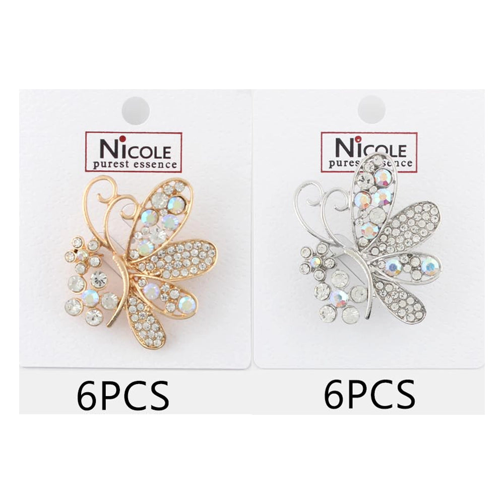 Rhinestone Butterfly Brooch Pin – Sparkling Crystal Lapel Pin (CC1077)