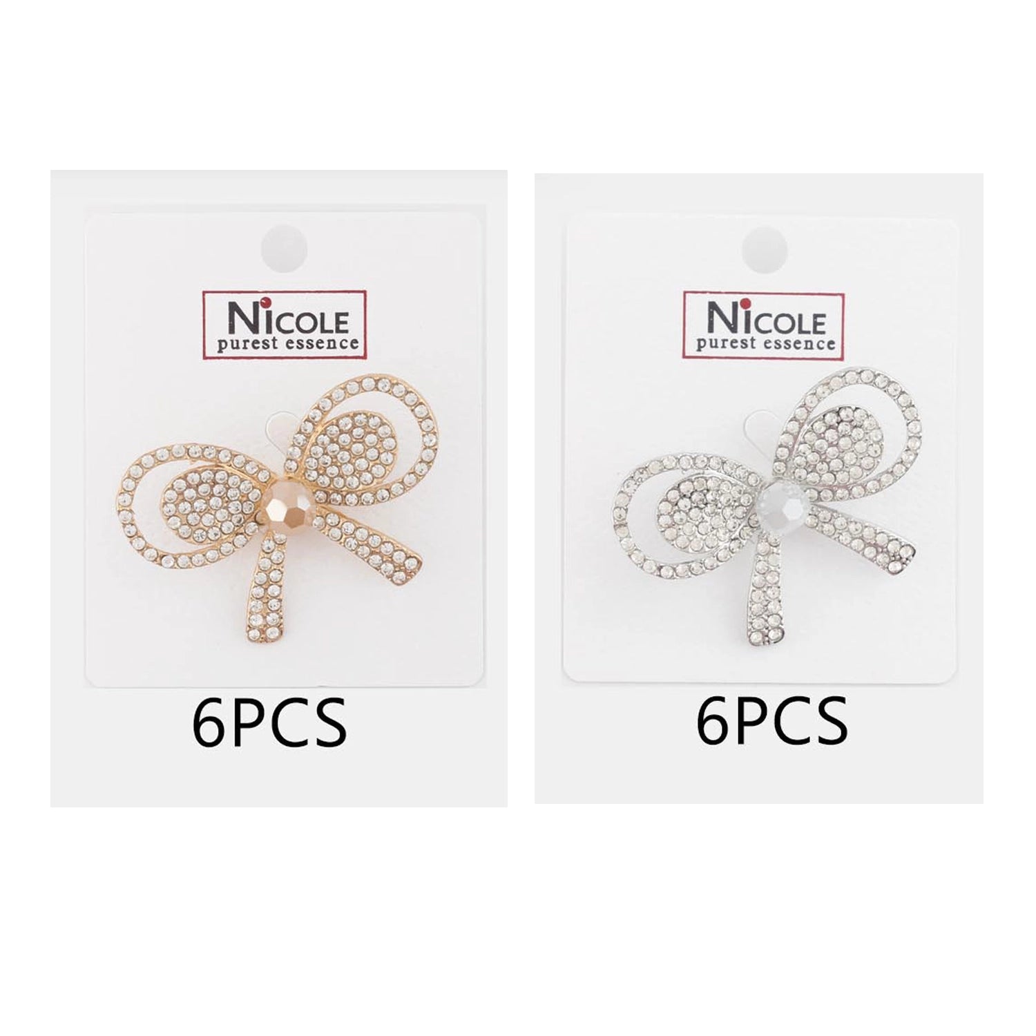 Sparkling Rhinestone Bow Brooch Pin – Elegant Crystal Ribbon Lapel Pin (4.8 x 3.5 cm) (CC1122)