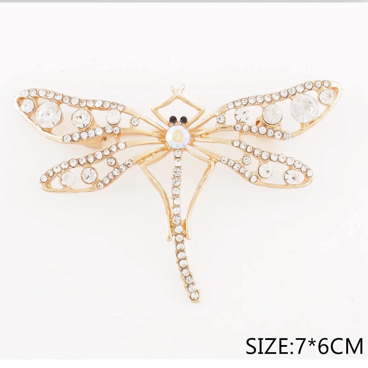 Dragonfly Brooch Pin - Elegant Gold & Silver Lapel Jewelry (CC1202)