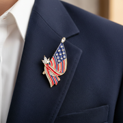 American Flag Brooch Pin with Rhinestones – Patriotic Crystal US Flag Jewelry for Memorial Day, 4th of July, Veterans Day – Red, White, & Blue Fashion Brooch (CC1239)