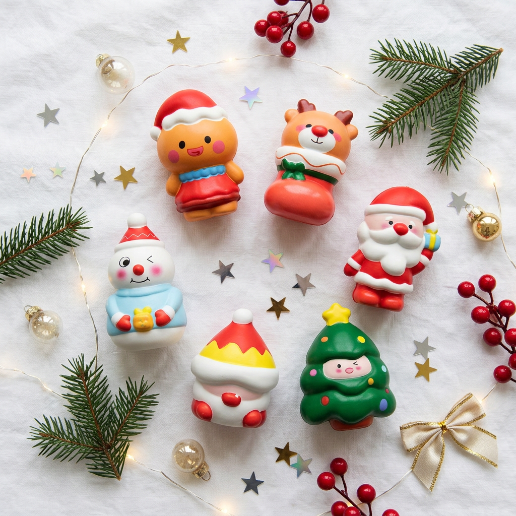 Christmas Holiday Slow-Rising Squishy Toy – Multi-Character 12-Piece (CGM-30195)