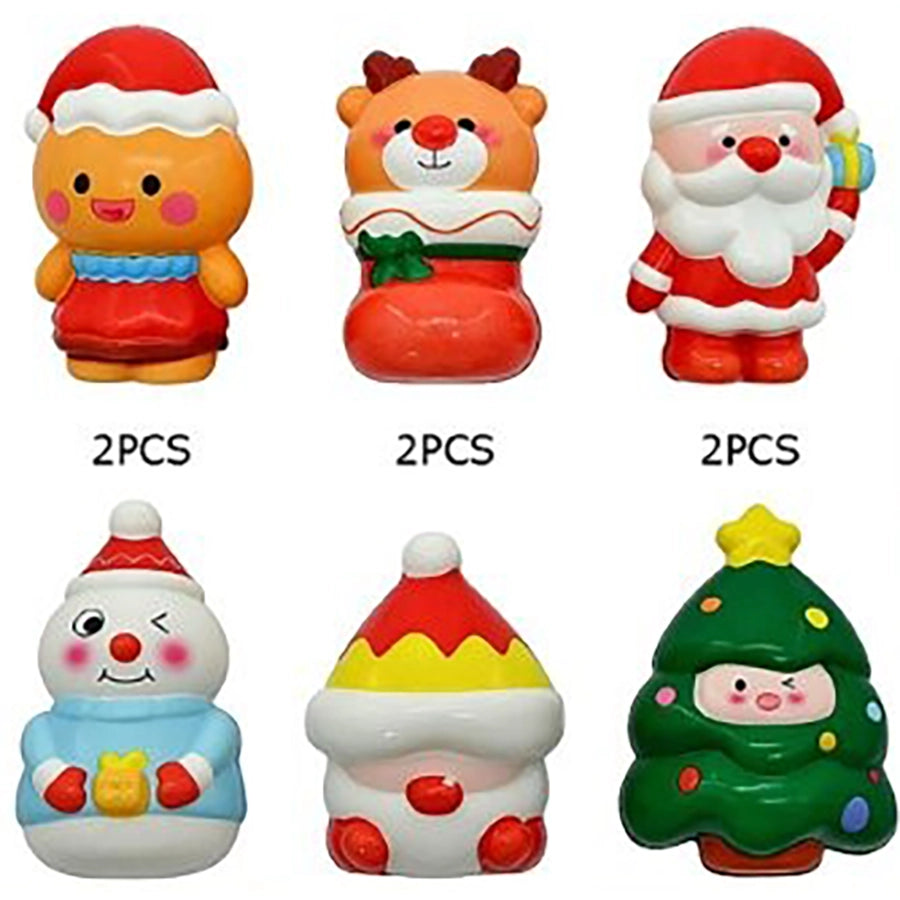 Christmas Holiday Slow-Rising Squishy Toy – Multi-Character 12-Piece (CGM-30195)