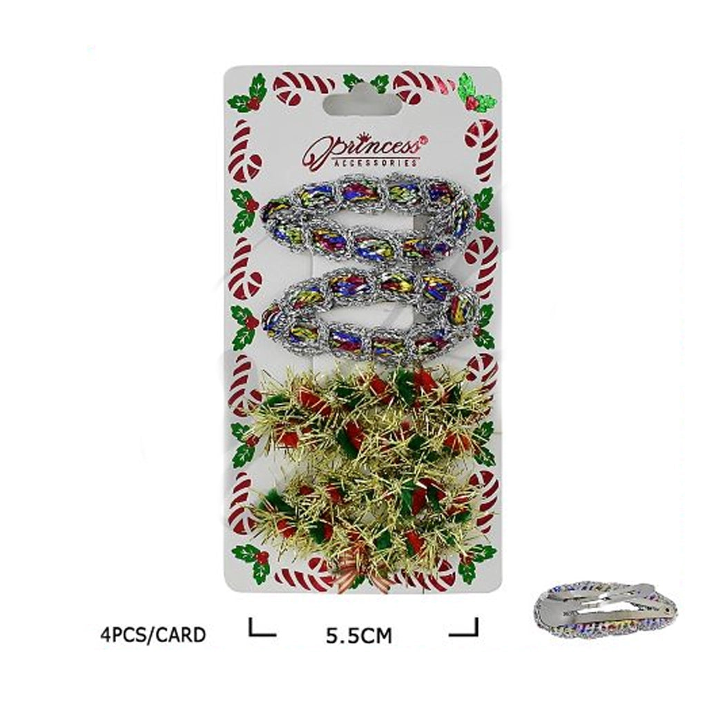 Festive Tinsel Christmas Hair Clip Sets - Holiday Sparkle Accessories