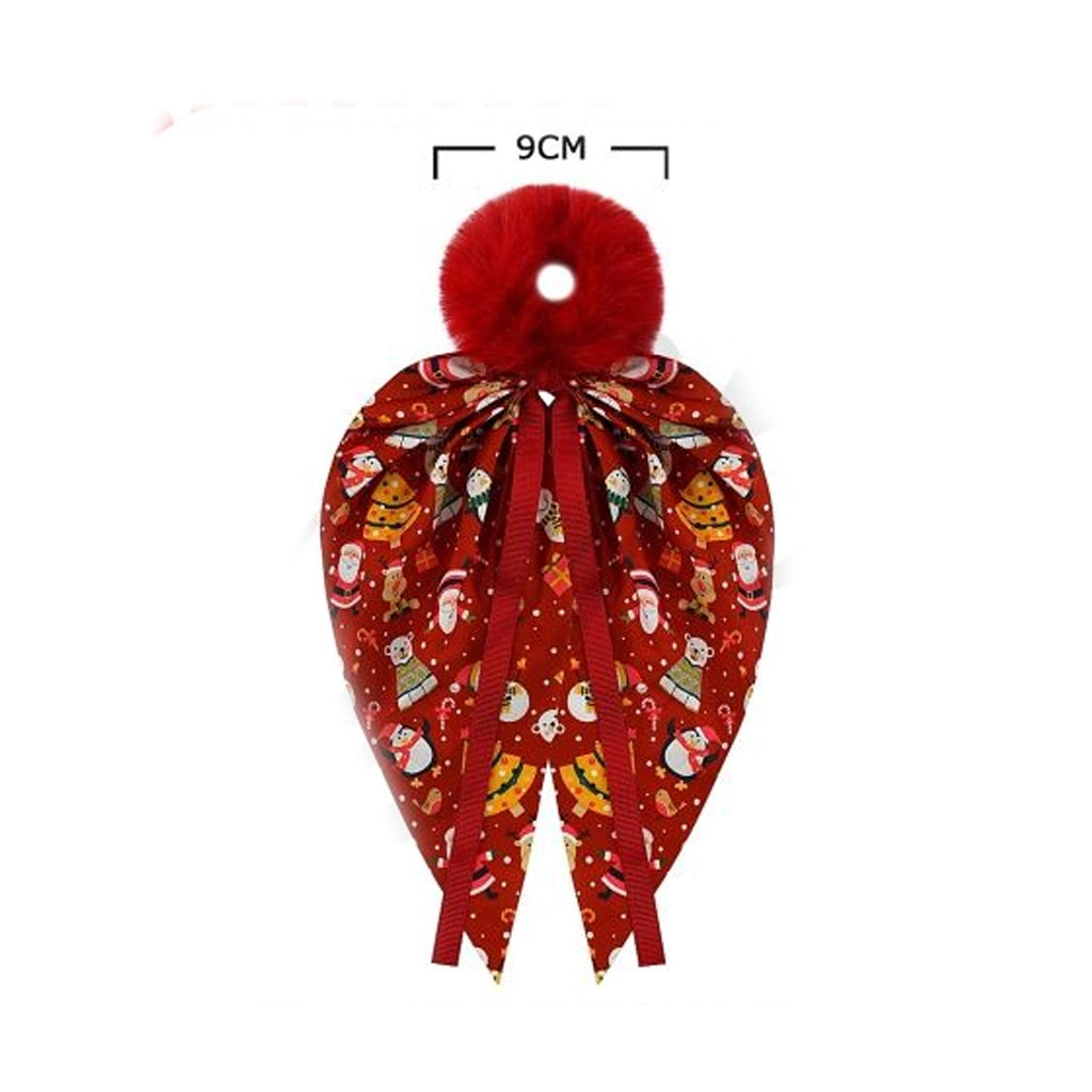 12-Pack Christmas Hair Tie Bows | Festive Holiday Scrunchies