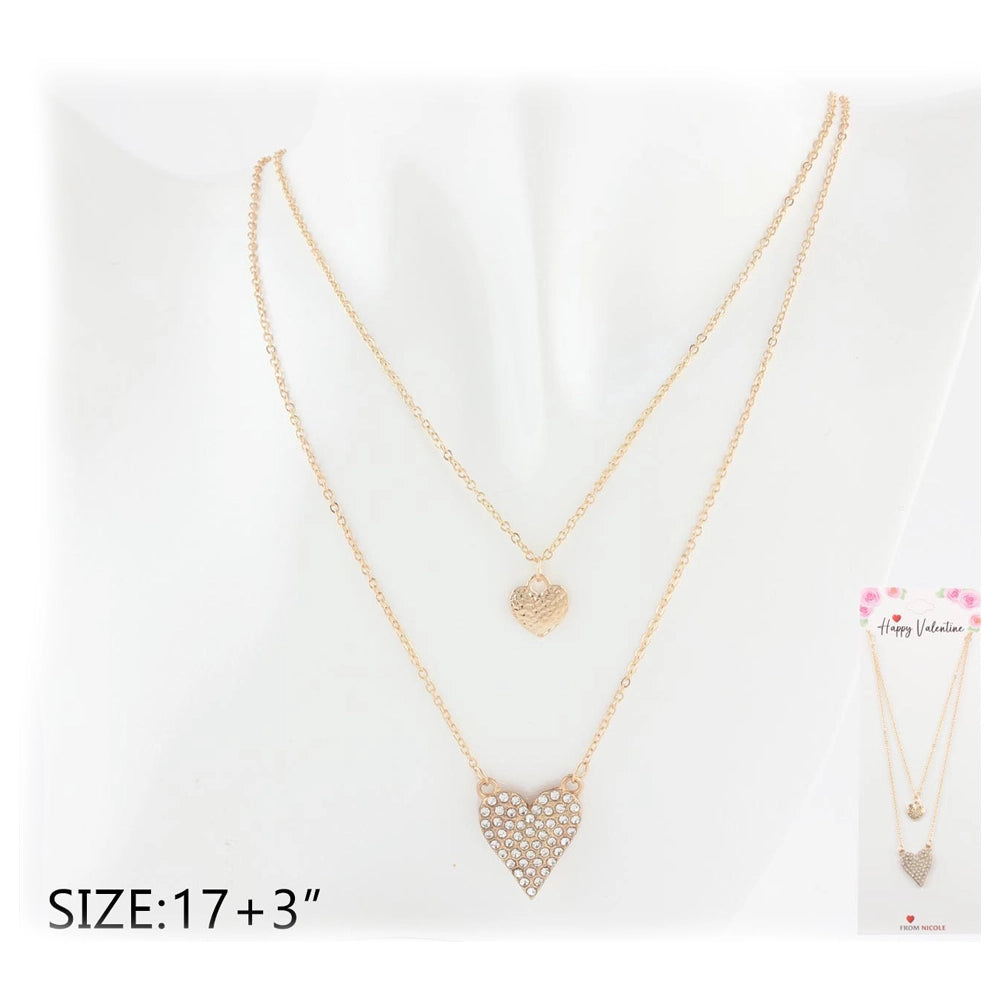 Dazzling Double-Layer Heart Necklace - Perfect Valentine's Gift!