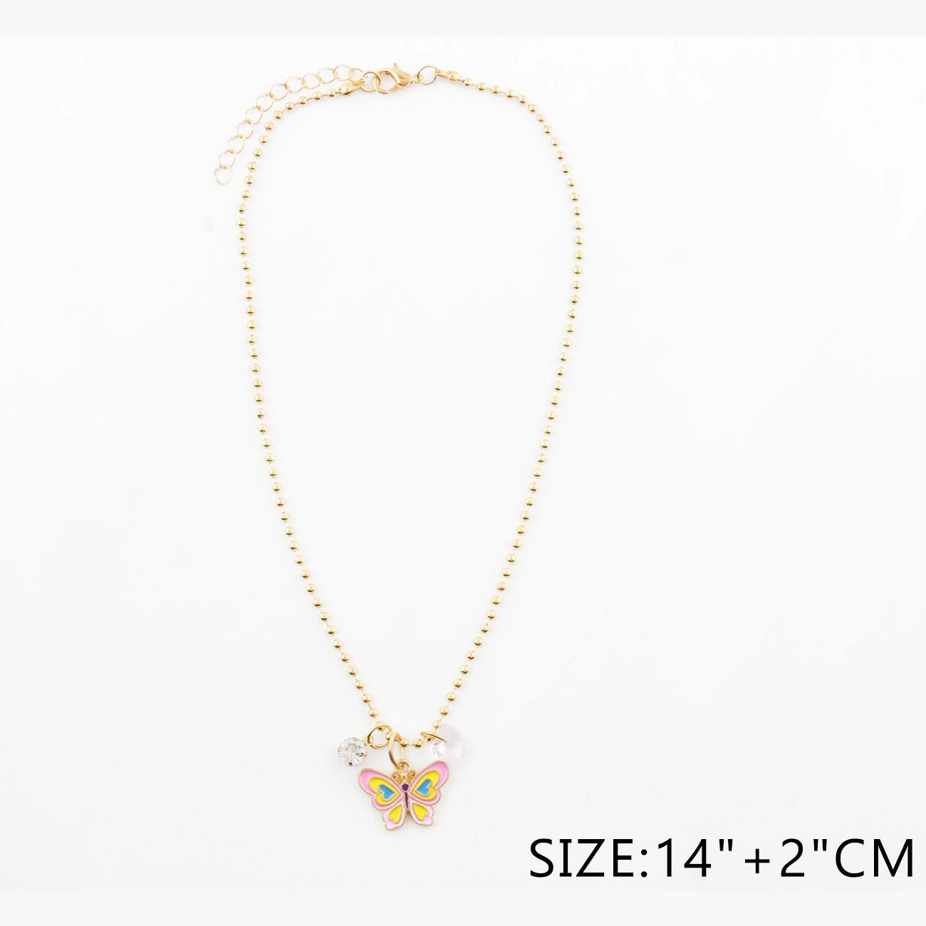 Butterfly Charm Necklace Set - Gold & Silver Tone (12-Piece Bulk Pack) CK2256