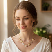 Multi-Heart Charm Statement Necklace - Crystal & Filigree Heart Pendants (CK2273)