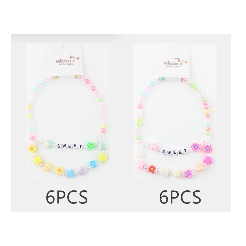 "SWEET" Pastel Beaded Layered Necklace Set CK2328