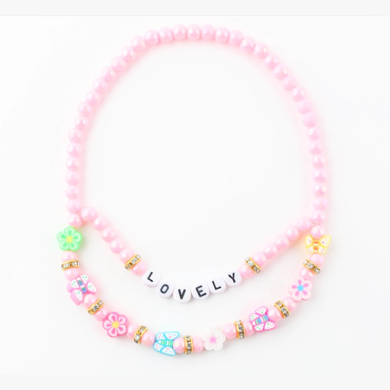 "LOVELY" Beaded Double-Strand Necklace – Colorful Charm Jewelry  CK2329