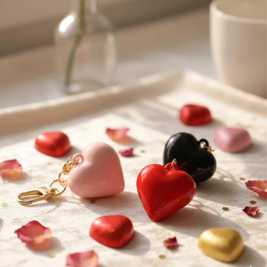 Chunky Heart Keychain - A Pop of Love for Your Everyday Style