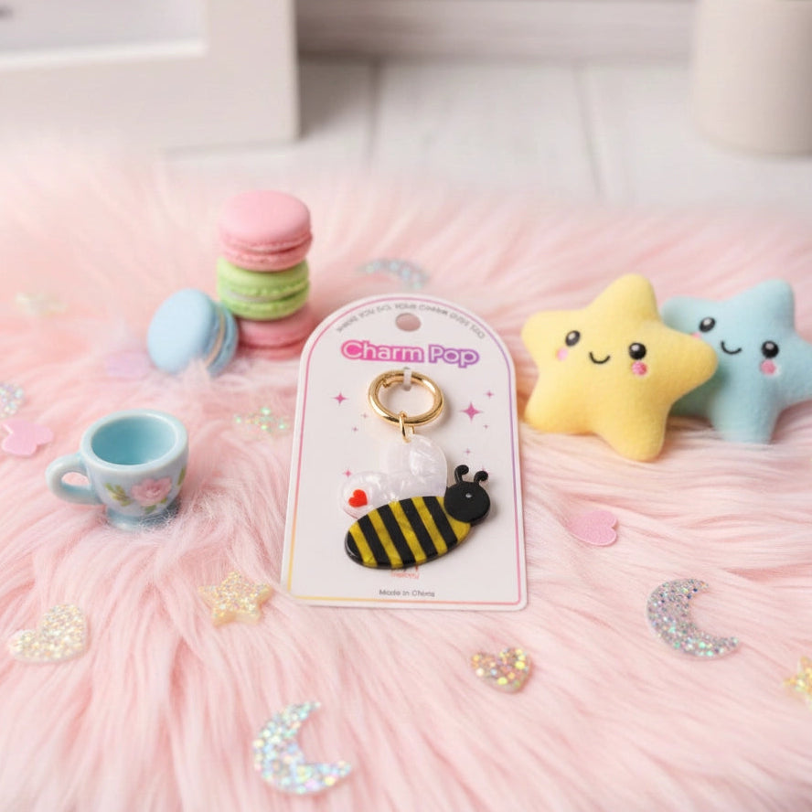Buzz-Worthy Honey Bee Keychain Acrylic Charm