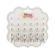 Ultimate Ear Stack: 20-Pair Silver-tone Ball Stud Set in Graduated Sizes