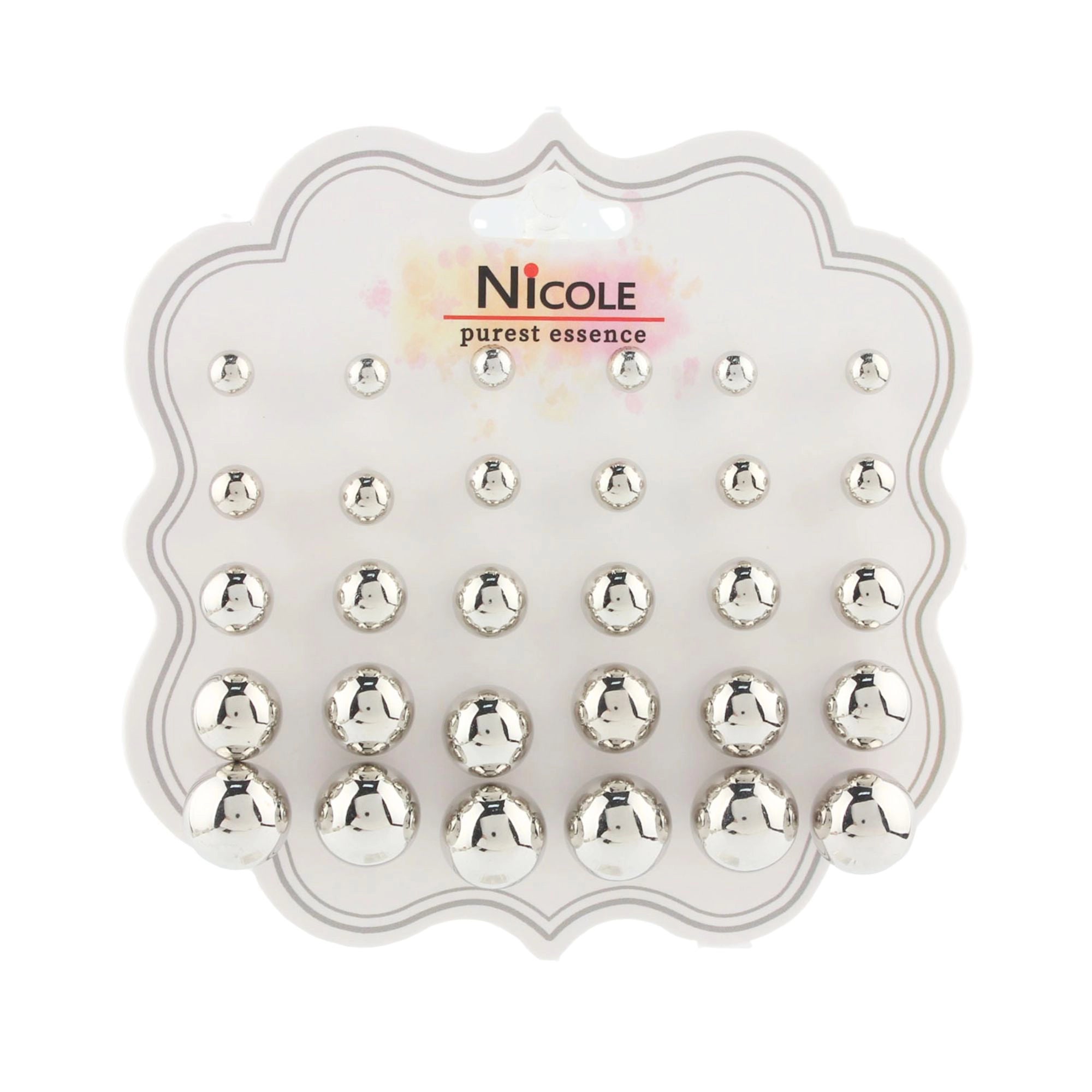 Ultimate Ear Stack: 20-Pair Silver-tone Ball Stud Set in Graduated Sizes