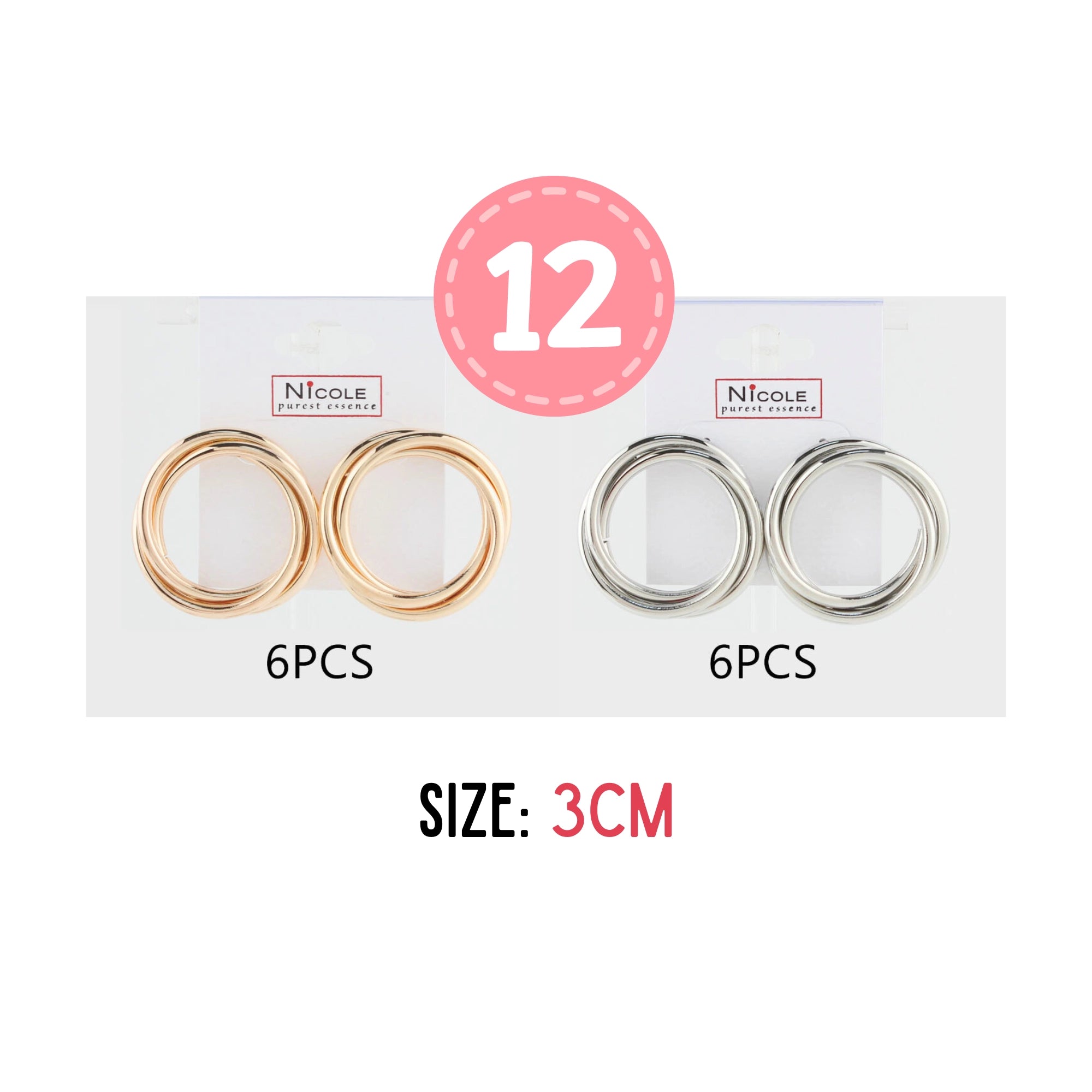 Modern Interlocking Hoop Earrings | Silver and Gold-Tone Finish Minimalist Jewelry