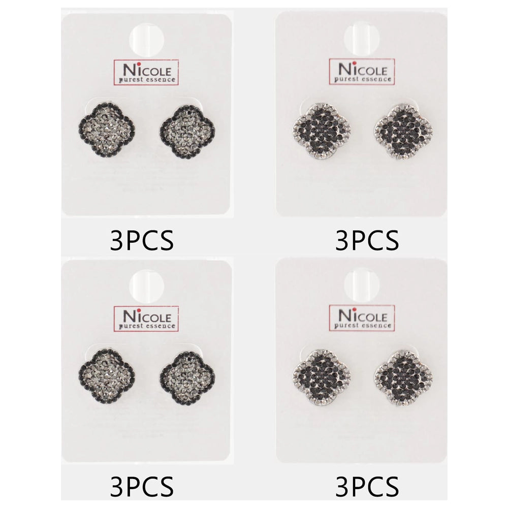 Sparkling Clover Post Earrings (CR3550K)