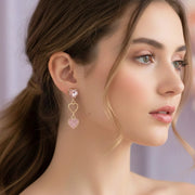 Triple Heart Drop Earrings – Romantic Crystal Valentine Earrings (5.5cm)