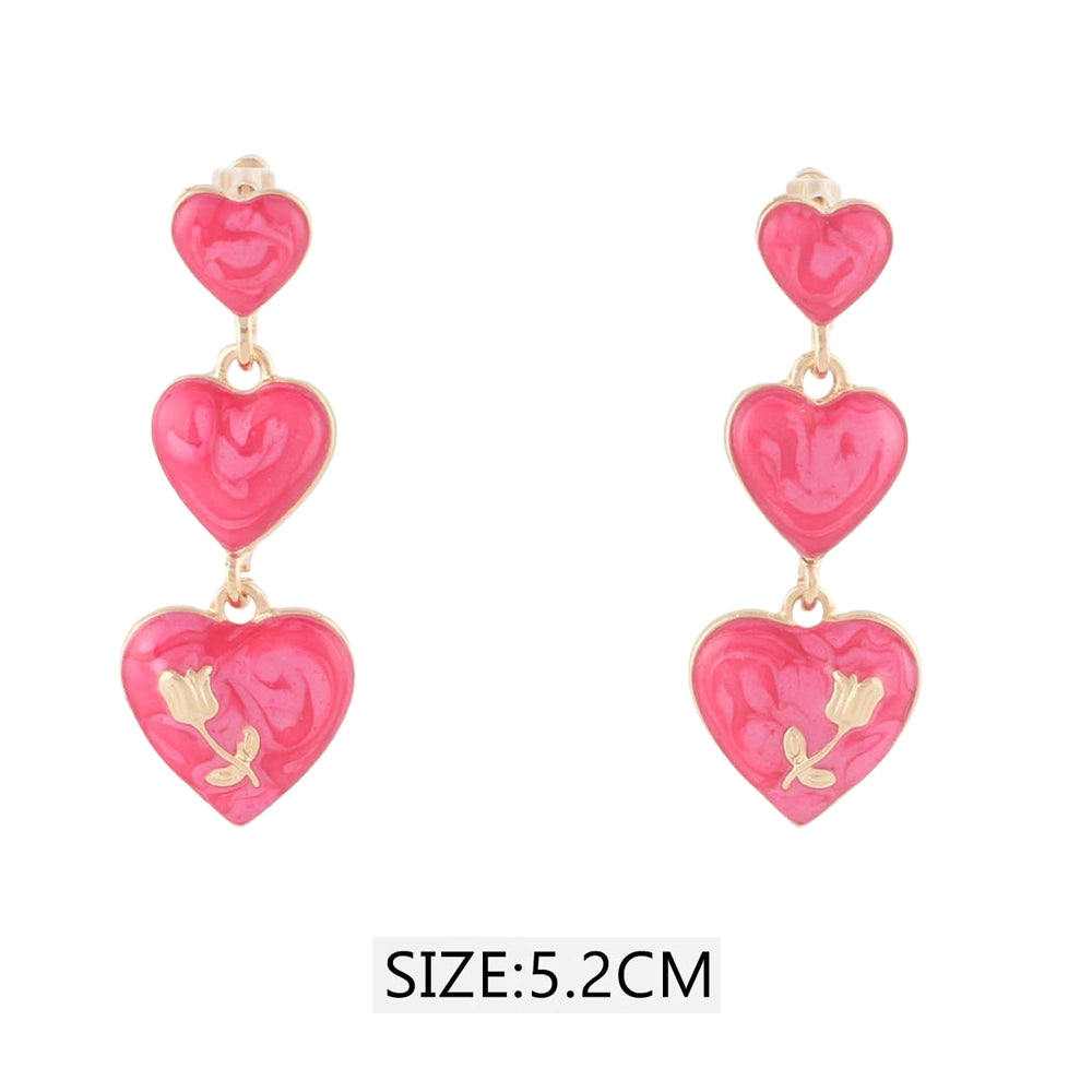 Dazzling Valentine Heart Dangle Earrings - Sweet & Romantic Statement Jewelry